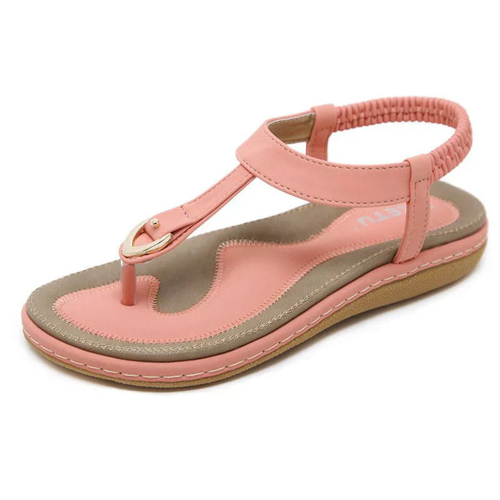 Light flat summer sandals for women – Elodie-Pink-3-Nora Luxe