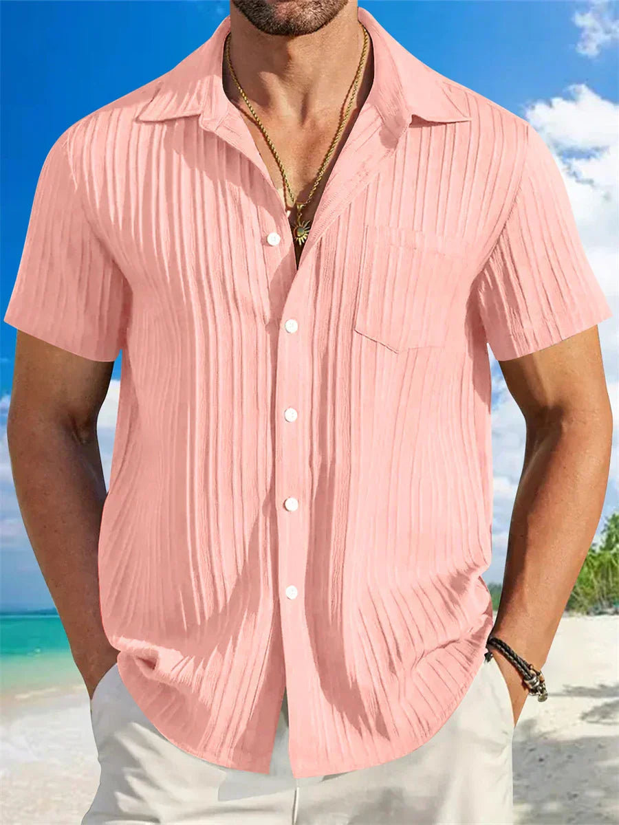 Light Linen Shirt for Men – Breathable & Relaxed Fit – Jonas-Pink-S-Nora Luxe