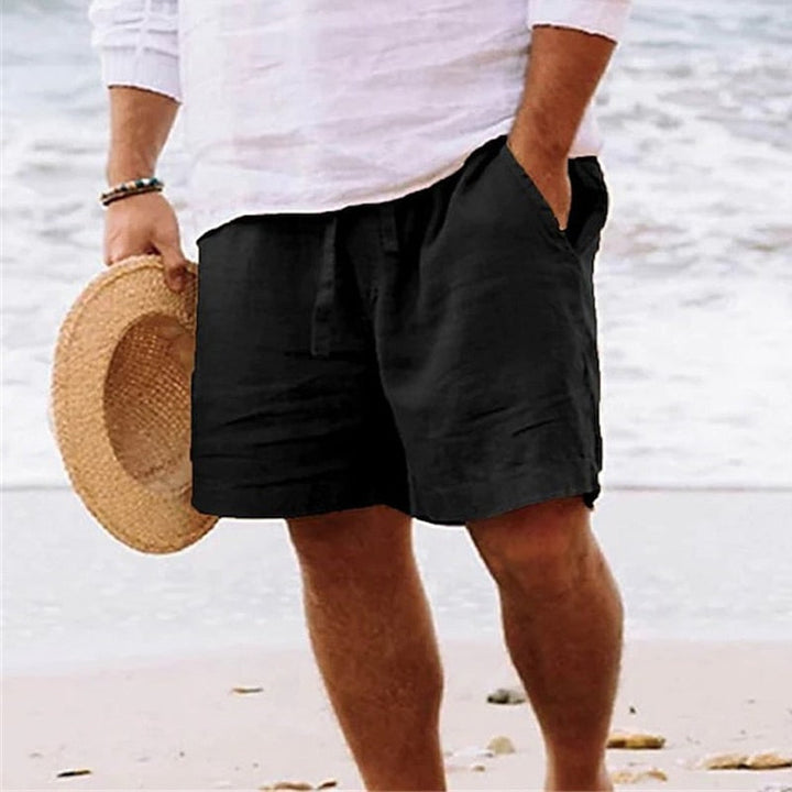 Light men's casual shorts with pockets and drawstring – Enzo-Black-S-Nora Luxe
