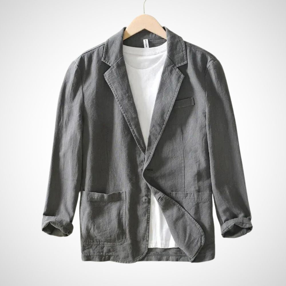 Light men's linen blazer made from a cotton blend – Julian-Gray-S-Nora Luxe