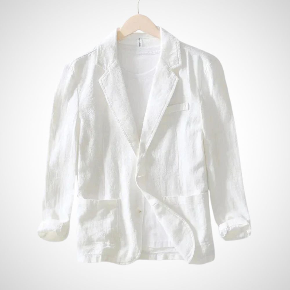 Light men's linen blazer made from a cotton blend – Julian-White-S-Nora Luxe