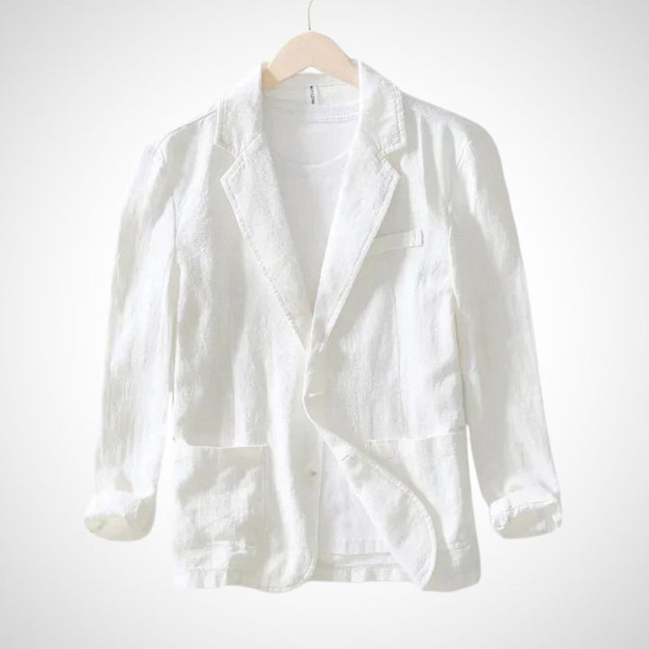 Light men's linen blazer made from a cotton blend – Julian-White-S-Nora Luxe