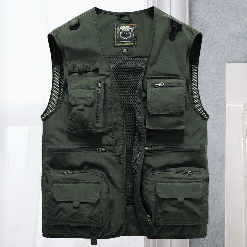 Light men's outdoor vest – Viktor-Army green-S-Nora Luxe