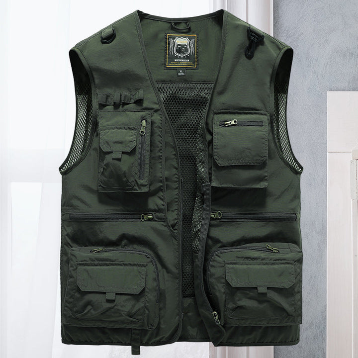 Light men's outdoor vest – Viktor-Army green-S-Nora Luxe