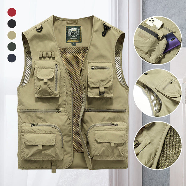 Light men's outdoor vest – Viktor-Khaki-S-Nora Luxe