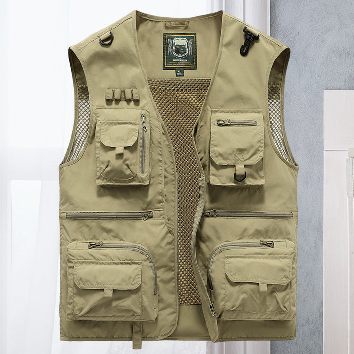 Light men's outdoor vest – Viktor-Khaki-S-Nora Luxe