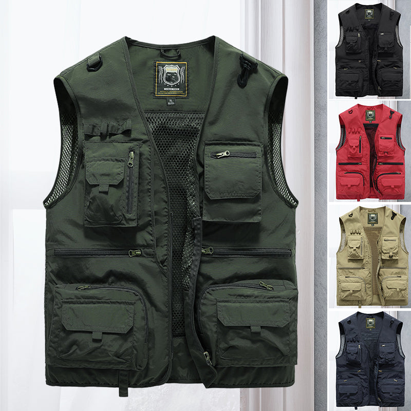 Light men's outdoor vest – Viktor-Khaki-S-Nora Luxe