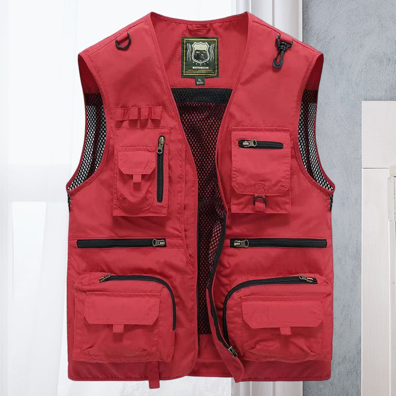 Light men's outdoor vest – Viktor-Red-S-Nora Luxe