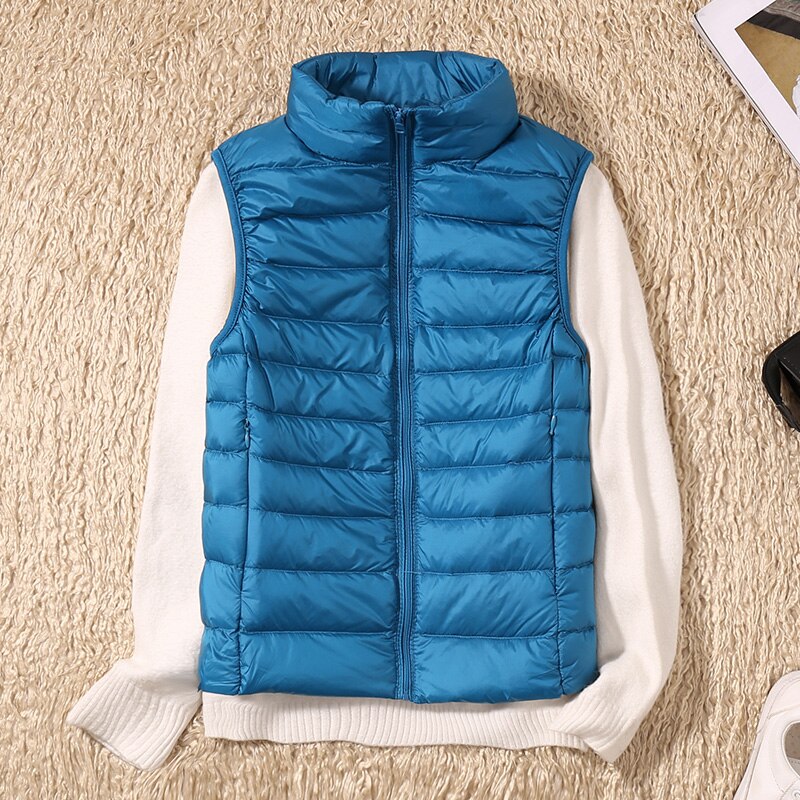 Light quilted vest with a feminine fit – Juliette-Blue-S-Nora Luxe