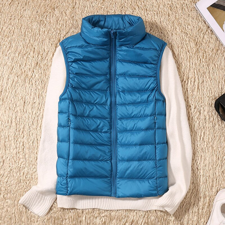 Light quilted vest with a feminine fit – Juliette-Blue-S-Nora Luxe
