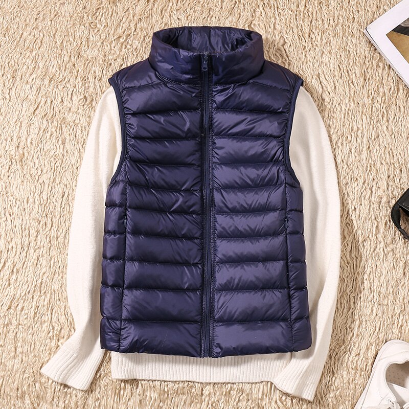Light quilted vest with a feminine fit – Juliette-Dark blue-S-Nora Luxe