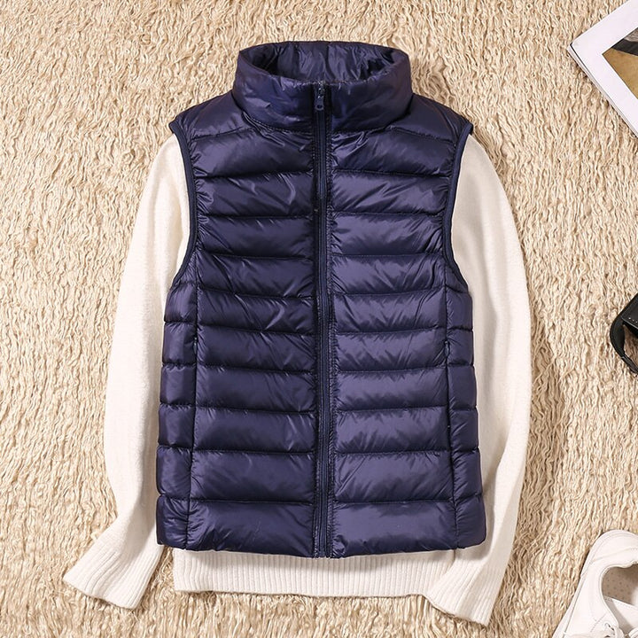 Light quilted vest with a feminine fit – Juliette-Dark blue-S-Nora Luxe