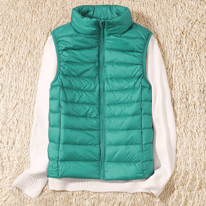 Light quilted vest with a feminine fit – Juliette-Light blue-S-Nora Luxe