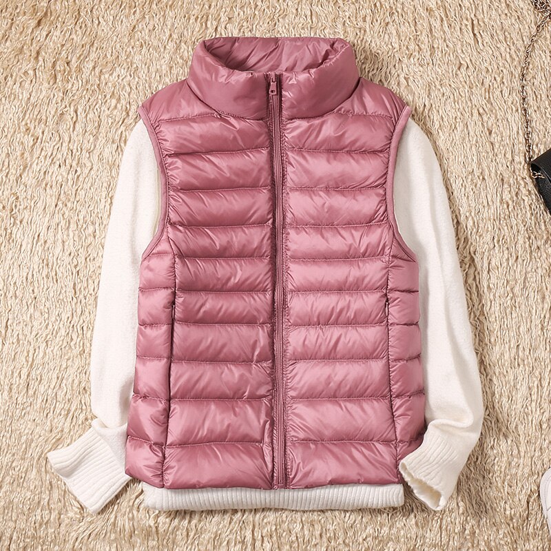 Light quilted vest with a feminine fit – Juliette-Light pink-S-Nora Luxe