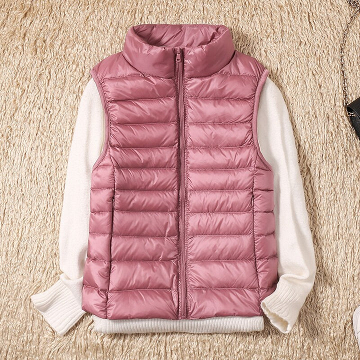 Light quilted vest with a feminine fit – Juliette-Light pink-S-Nora Luxe