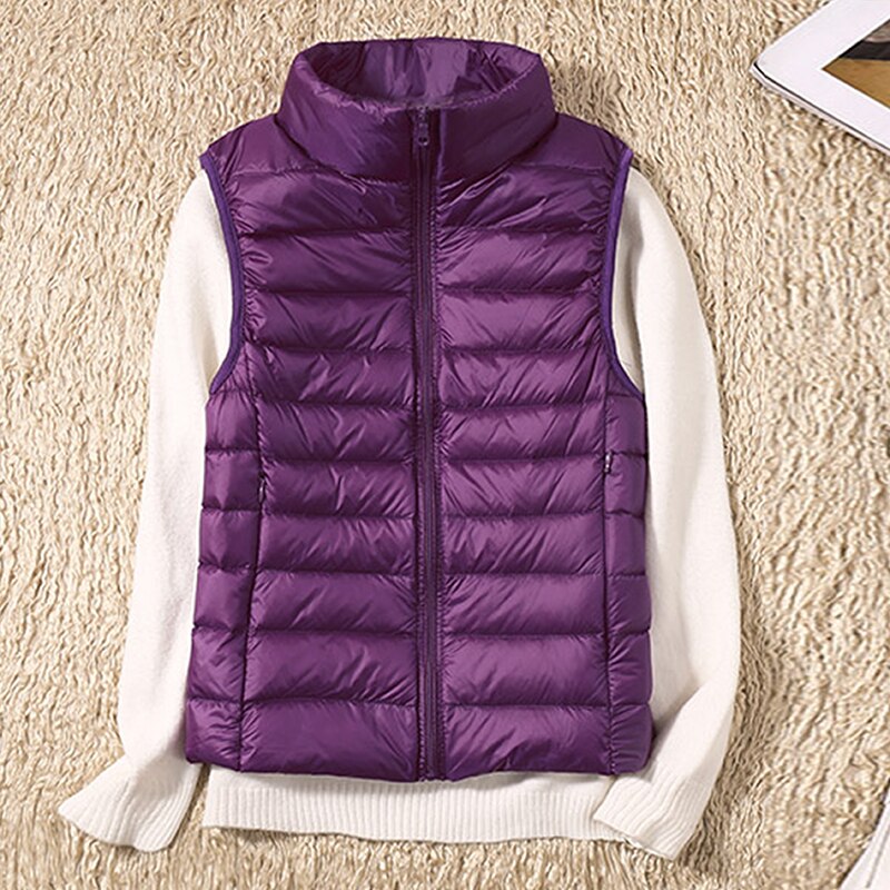 Light quilted vest with a feminine fit – Juliette-Purple-S-Nora Luxe
