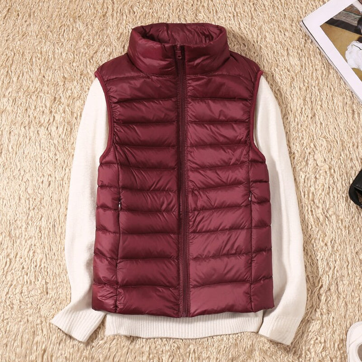 Light quilted vest with a feminine fit – Juliette-Wine red-S-Nora Luxe