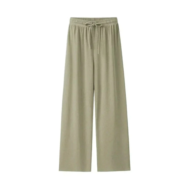 Light summer linen trousers for women – Mira-Green-L-The Livary