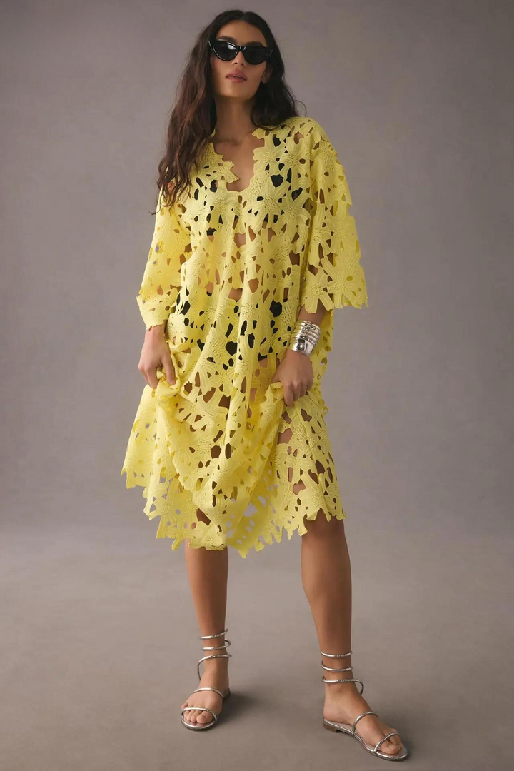 Light Summer Maxi Dress – Maribel-Yellow-S-State of Style