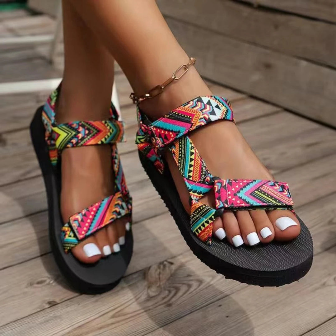 Light women's summer sandals with color play – Amélie-3-Nora Luxe