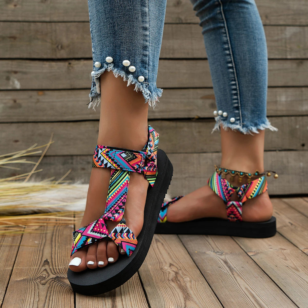 Light women's summer sandals with color play – Amélie-3-Nora Luxe