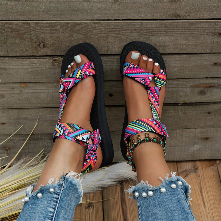 Light women's summer sandals with color play – Amélie-3-Nora Luxe