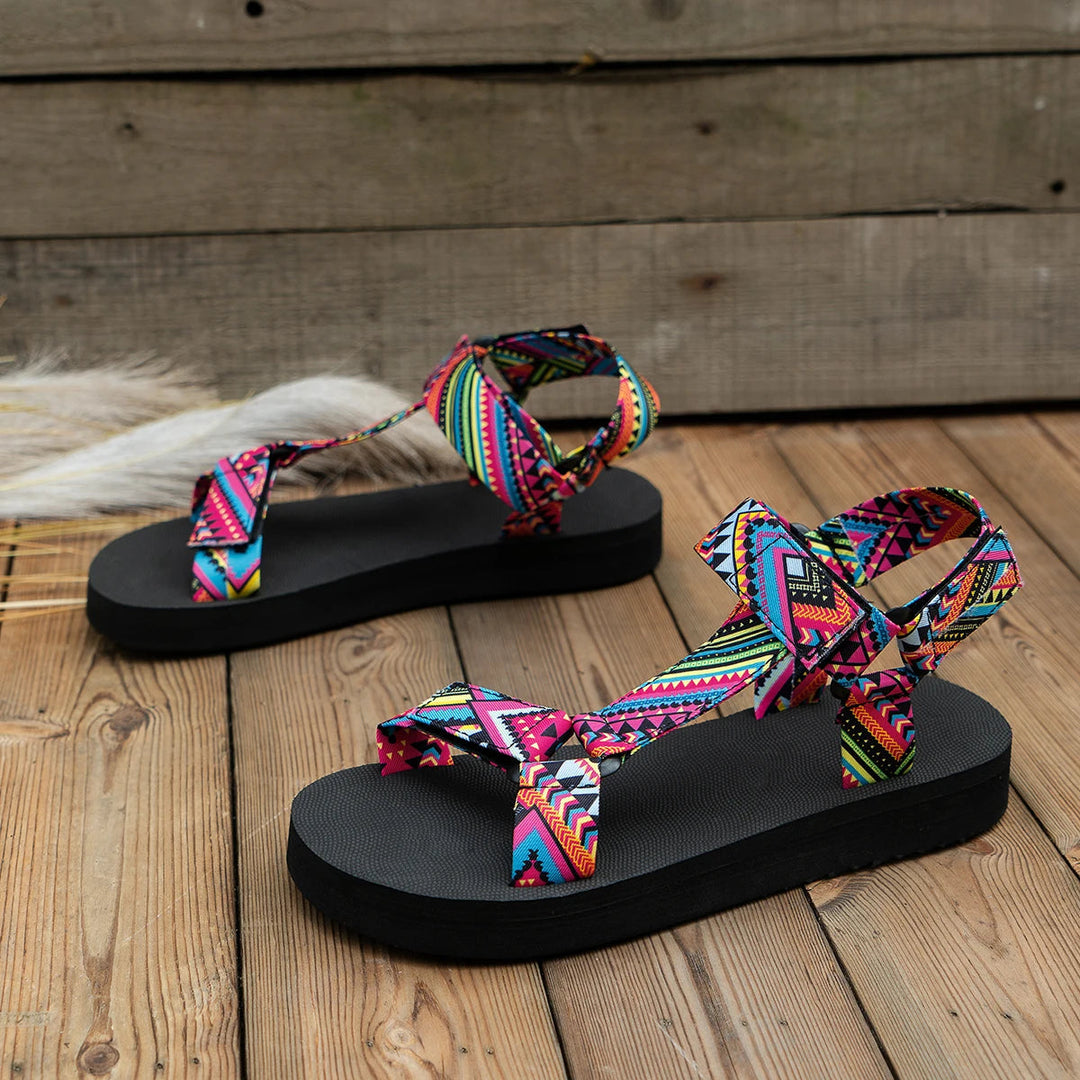 Light women's summer sandals with color play – Amélie-3-Nora Luxe
