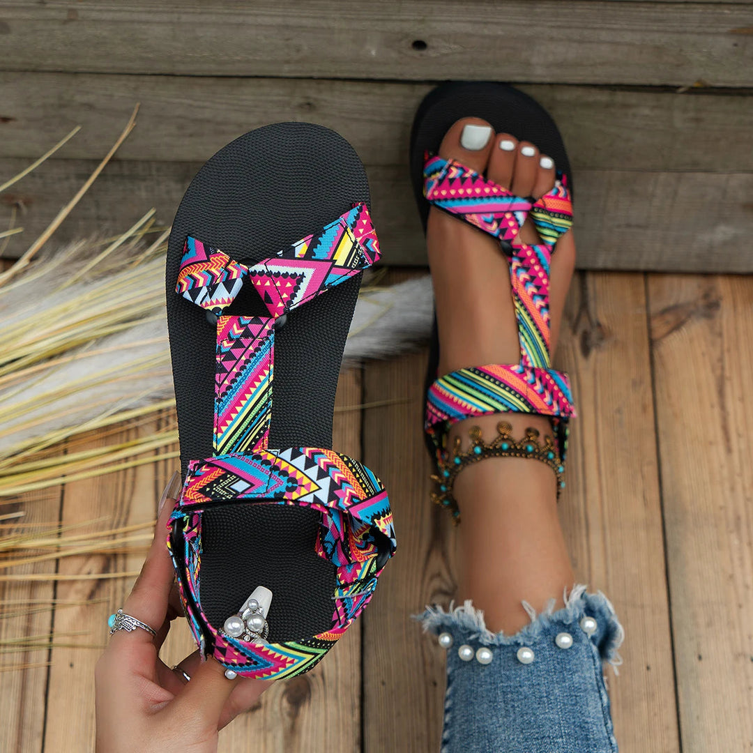 Light women's summer sandals with color play – Amélie-3-Nora Luxe