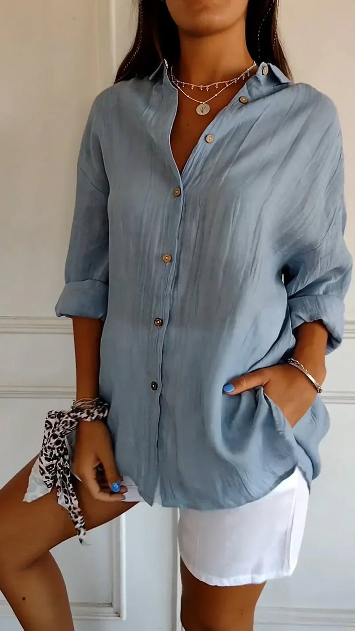 Lightweight Ladies Blouse - Elodie-Blue-S-The Livary