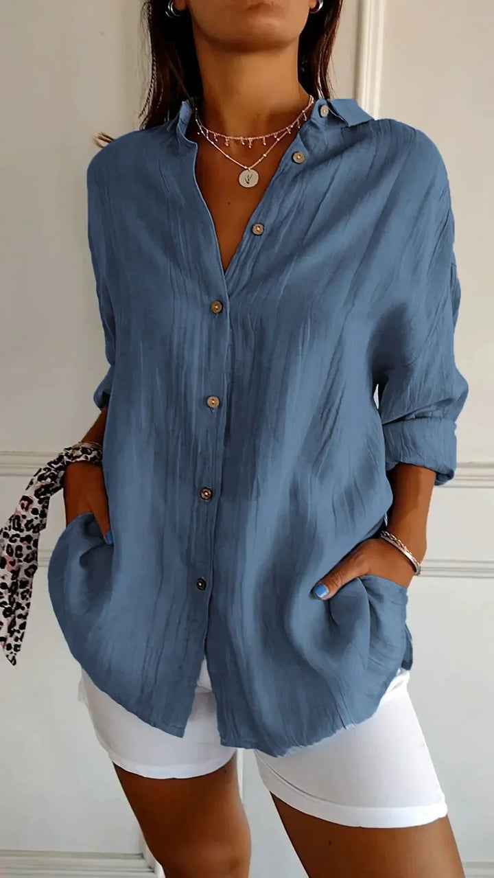Lightweight Ladies Blouse - Elodie-Dark blue-S-The Livary