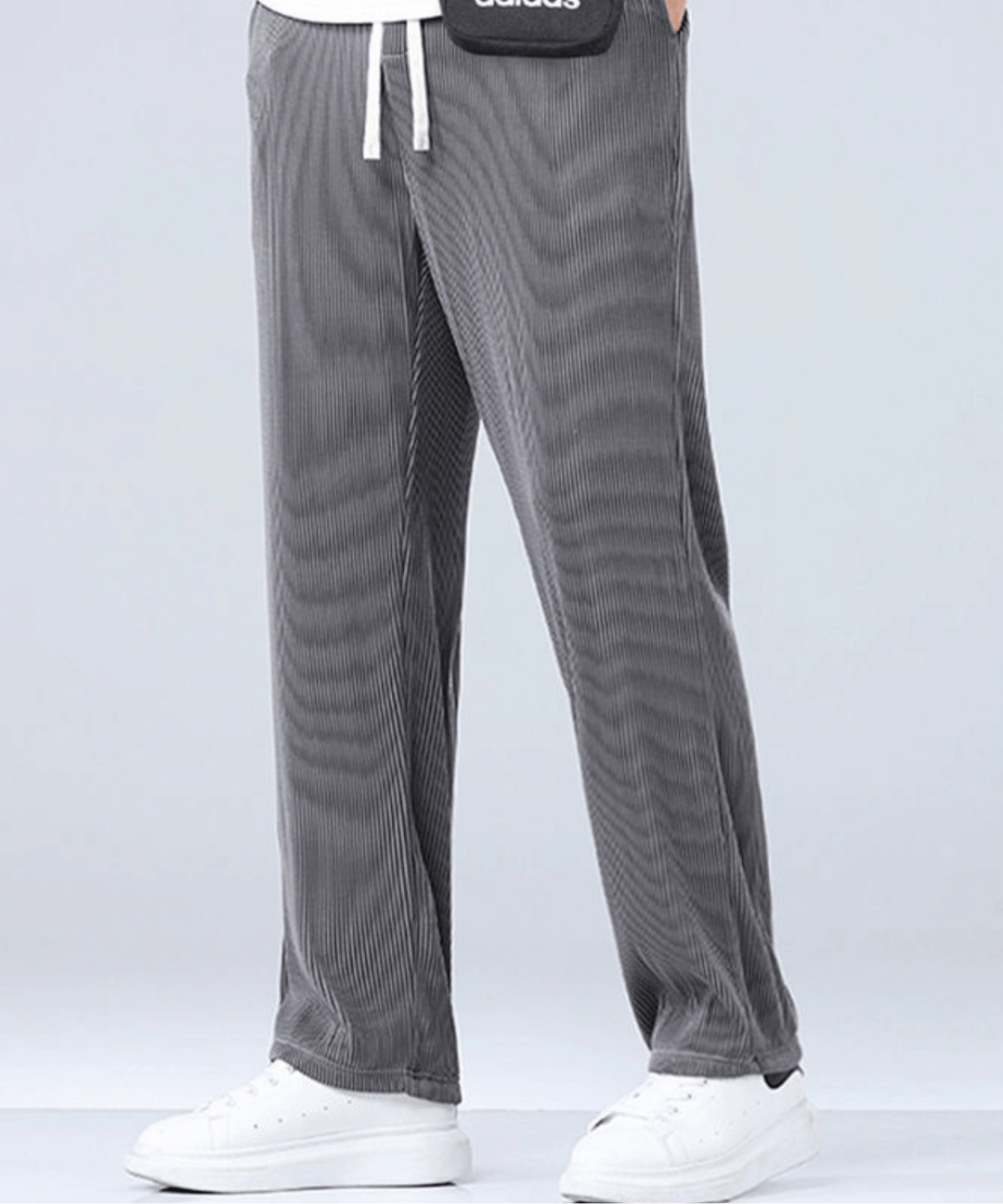 Lightweight Men's Casual Trousers – Fabio-Dark grey-S-Nora Luxe