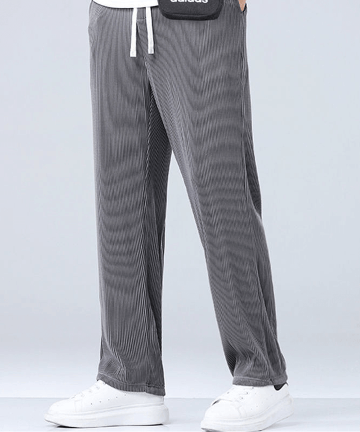 Lightweight Men's Casual Trousers – Fabio-Dark grey-S-Nora Luxe