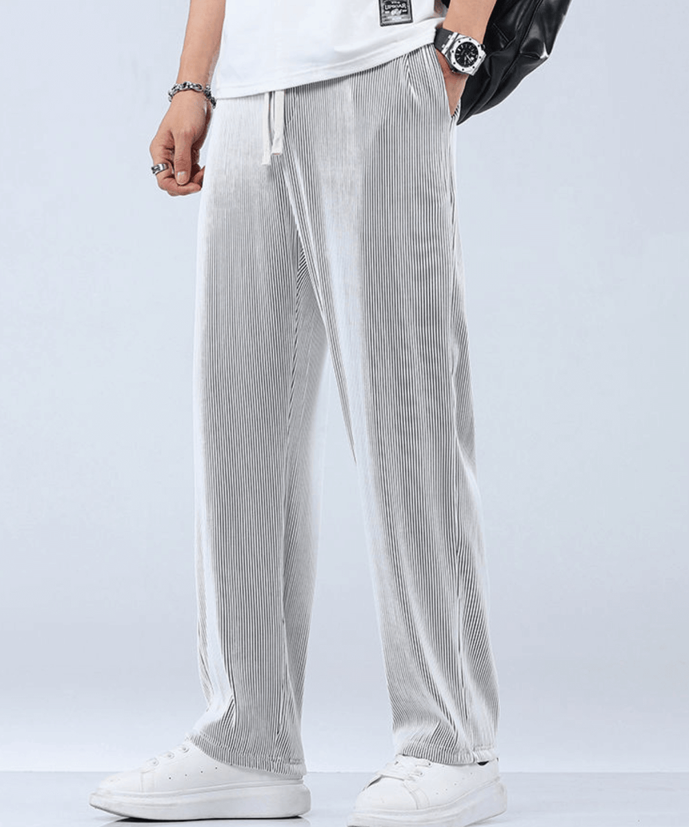 Lightweight Men's Casual Trousers – Fabio-Gray-S-Nora Luxe