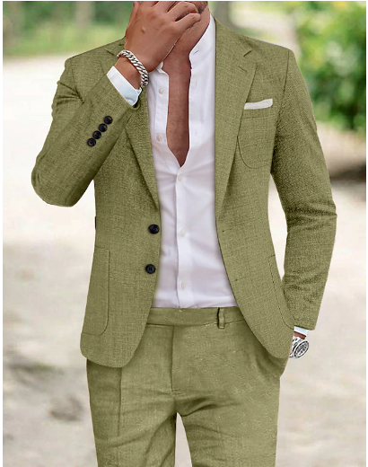Linen Men's Suit - Lucas-Green-M-Nora Luxe