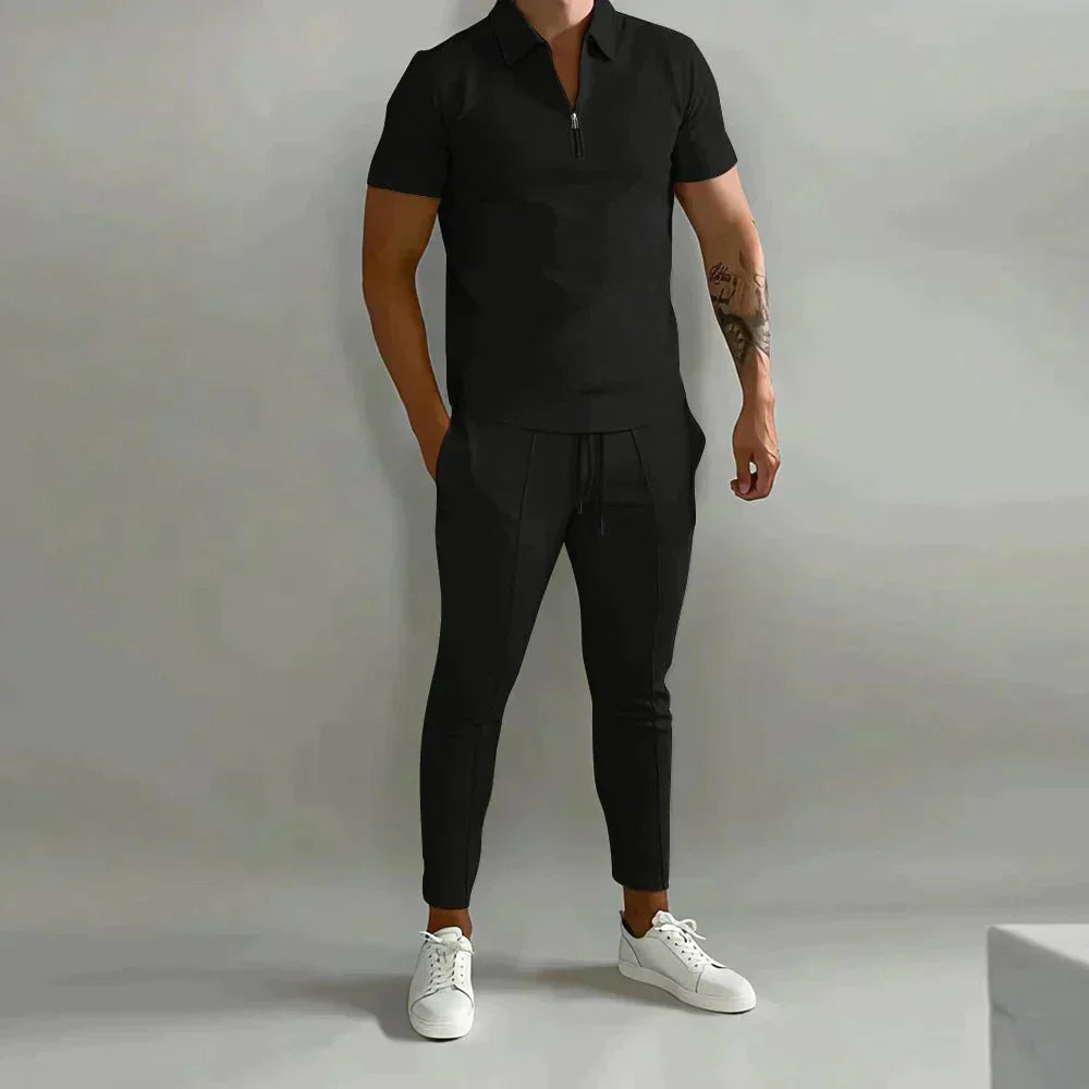 Linen shirt and trousers in men's set – Adrian-Black-S-Nora Luxe
