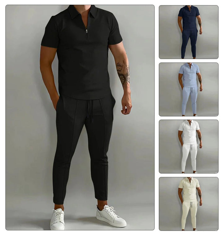 Linen shirt and trousers in men's set – Adrian-Black-S-Nora Luxe