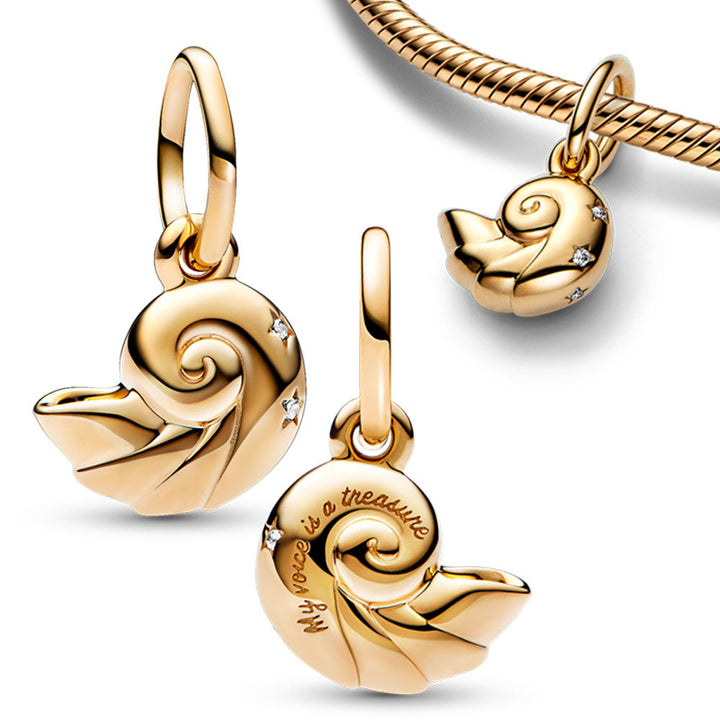 Little Mermaid Charm Set | Elegant Ocean-Themed Jewellery Set-Golden Shell-Nora Luxe
