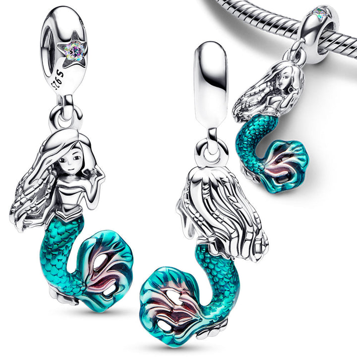 Little Mermaid Charm Set | Elegant Ocean-Themed Jewellery Set-Golden Shell-Nora Luxe