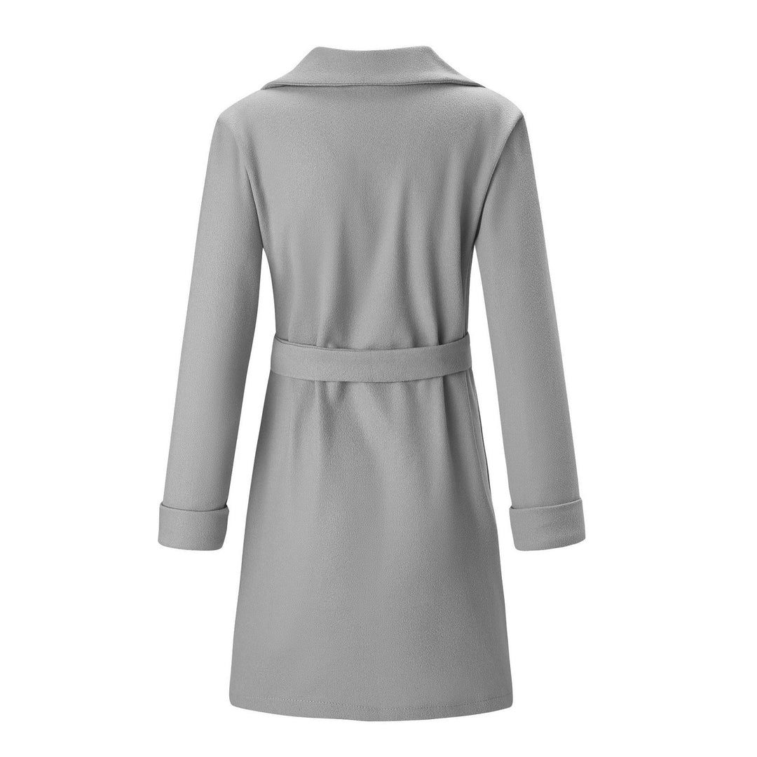 Long Double-Breasted Wool-Look Coat for Women - Elise-Black-S-Nora Luxe