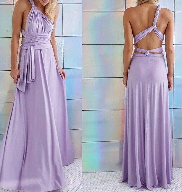 Long Dress with Multiple Styles for Different Looks - Eva-Purple-S-Nora Luxe