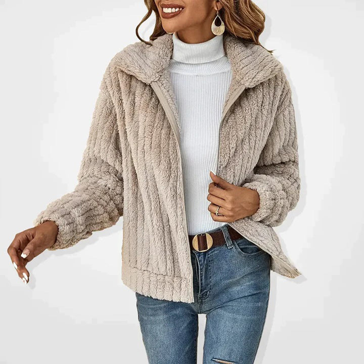 Long Fleece Vest for Women - Elin-Apricot-S-Nora Luxe