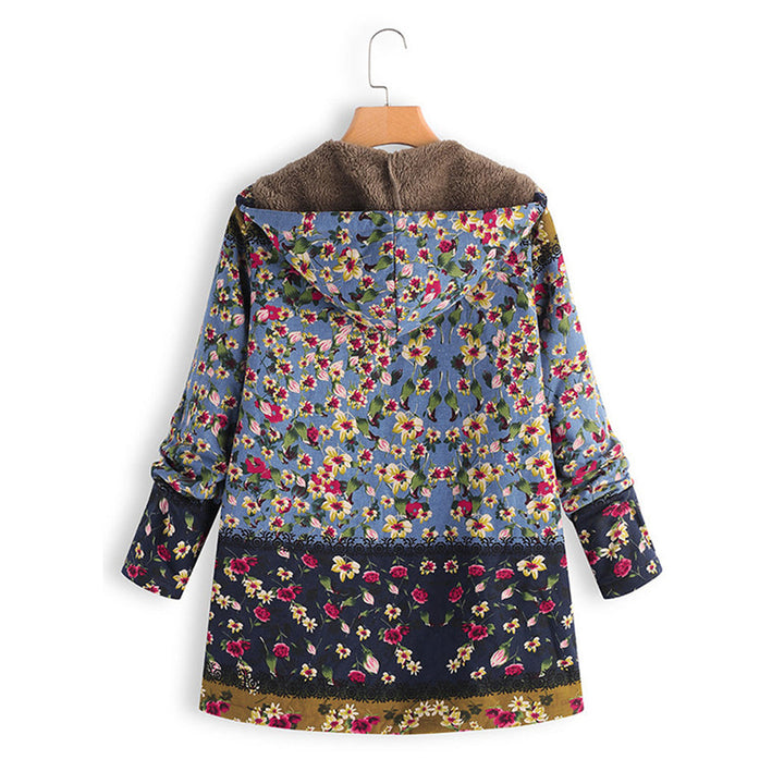 Long Ladies Teddy Coat with Hood - Seraphina-Blue-S-Nora Luxe