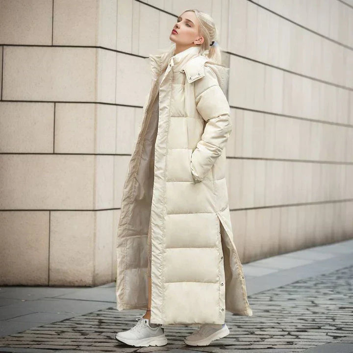 Long Ladies Winter Coat - Isabella-Beige-S-Nora Luxe