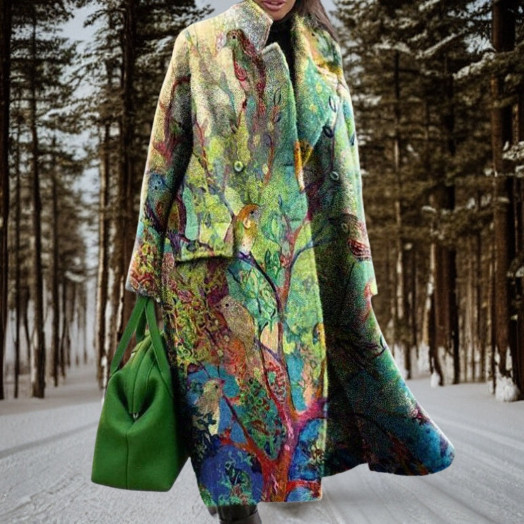 Long Warm Ladies Winter Coat - Sofia-Green-S-Nora Luxe