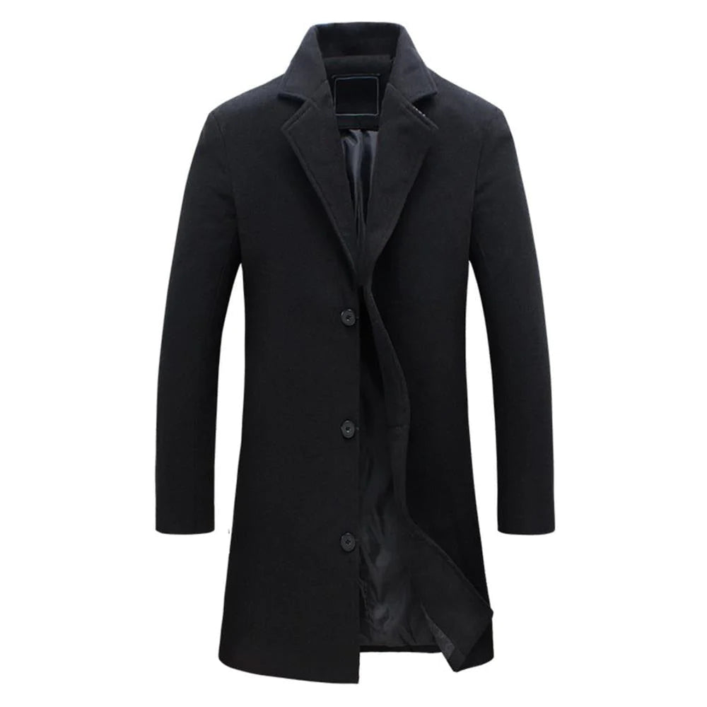 Long Winter Coat for Men - Noah-Black-M-Nora Luxe