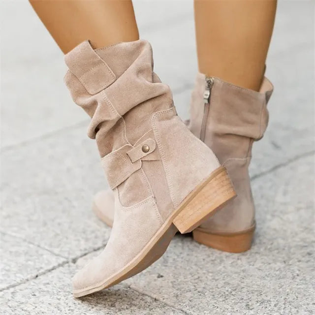 Low Winter Boots - Freya-Apricot-4-Nora Luxe