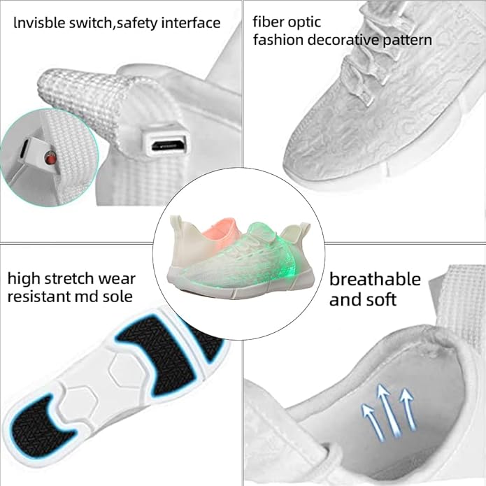 Luminous Light-Up Shoes - GlowKicks-5.5-Nora Luxe
