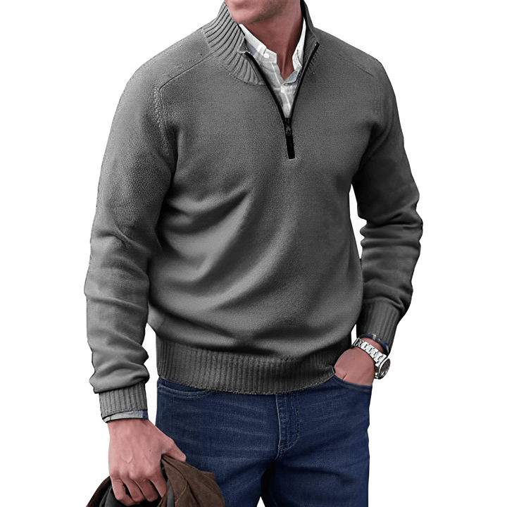 Luxurious and Comfortable Men's Sweater - Logan-Dark Gray-M-Nora Luxe