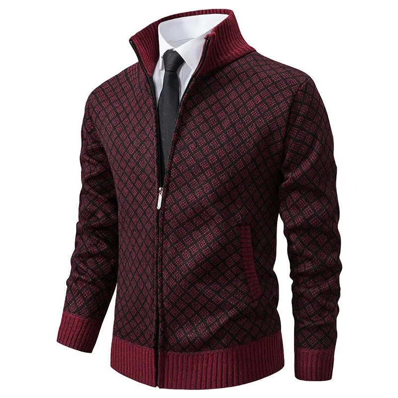 Luxurious Knitted Sweater - Oliver-Bordeaux Red-XS-Nora Luxe