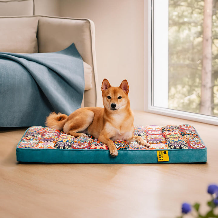 Luxurious Moroccan Style Dog Bed - CasablancaDream-Blue-M-Nora Luxe